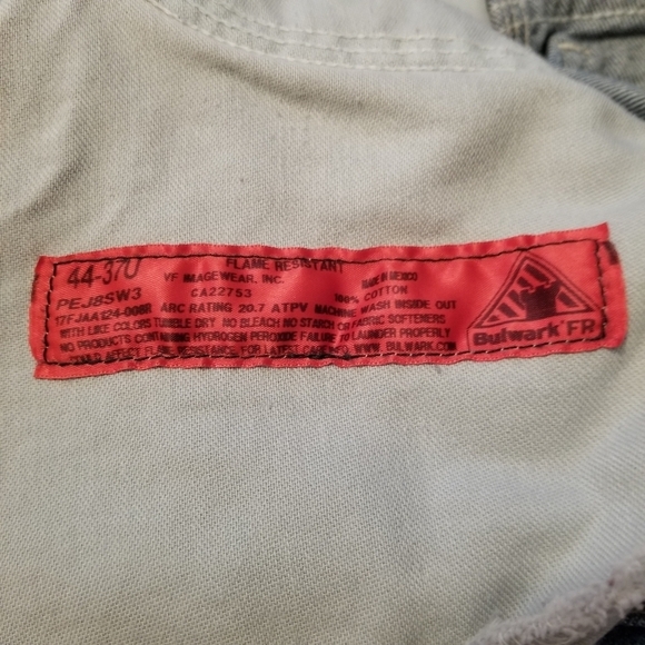 Bulwark FR 46x29 Mens Flame Resistant Denim Work Jeans  5 pocket Carpenter - Picture 5 of 11